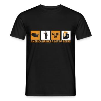 Brassage de bière alimenté par Craft Beer Clothing Gesche - T-shirt homme - noir - Devant - AI Model Male 178 light (178cm)