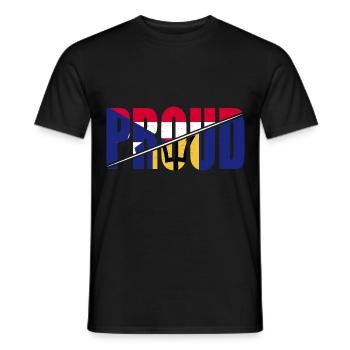 Flagge von Puerto Rico und Barbados - Männer T-Shirt - Schwarz - Vorne - AI Model Male 178 light (178cm)