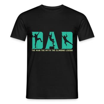 Boulder Dad The Man The Myth The Climbing Legend - Men's T-Shirt - black - Front - AI Model Male 178 light (178cm)