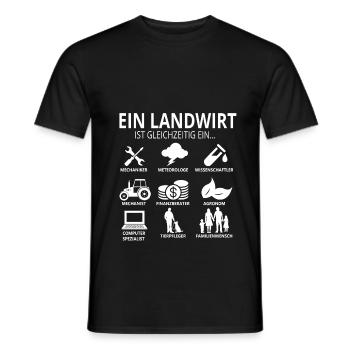 Ein Landwirt | Geschenk | Traktor - Männer T-Shirt - Schwarz - Vorne - AI Model Male 178 light (178cm)
