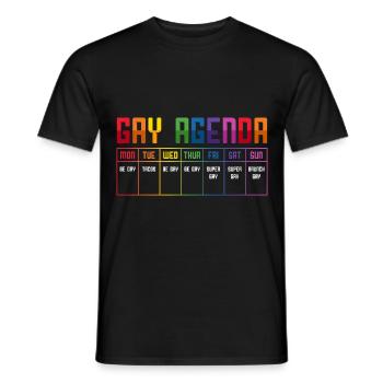 LGBT Agenda gay Transgenre Lesbienne Arc-en-ciel Gay - T-shirt homme - noir - Devant - AI Model Male 178 light (178cm)
