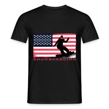 Snowboard Snowboarding Snowboarding Snowboard Holiday - Men's T-Shirt - black - Front - AI Model Male 178 light (178cm)