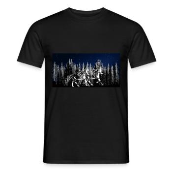 Wilderness Wild Horses Rider Dream Fantasy Stallion - Men's T-Shirt - black - Front - AI Model Male 178 light (178cm)