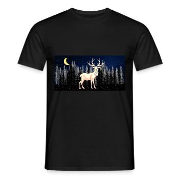Nature sauvage Red Deer Wildlife Forest Suède Neige - T-shirt homme - noir - Devant - AI Model Male 178 light (178cm)