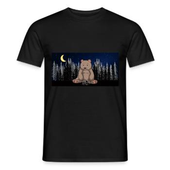 Forêt sauvage Ciel étoilé Ours brun Ours ours - T-shirt homme - noir - Devant - AI Model Male 178 light (178cm)