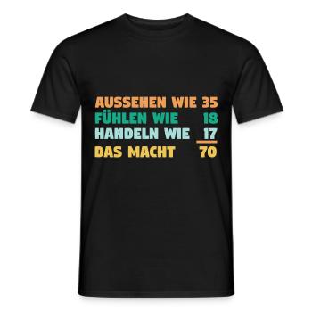 Siebzig Siebzigster 70 Jahre Geburtstag - Männer T-Shirt - Schwarz - Vorne - AI Model Male 178 light (178cm)