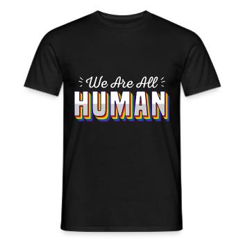 We are all Human / CSD, LGBTQ gay pride, Parade - Men's T-Shirt - black - Front - AI Model Male 178 light (178cm)