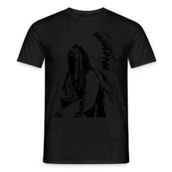 Indian chief - Men's T-Shirt - black - Front - AI Model Male 178 light (178cm)