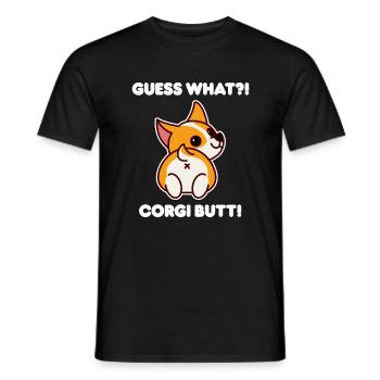 Cute corgi lover gift - Men's T-Shirt - black - Front - AI Model Male 178 light (178cm)