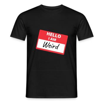Hello I Am Weird - Autocollants drôles - T-shirt homme - noir - Devant - AI Model Male 178 light (178cm)