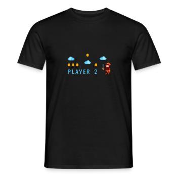 Joueur 2 | Retrogaming - T-shirt homme - noir - Devant - AI Model Male 178 light (178cm)