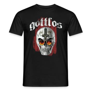 Gottlos - Männer T-Shirt - Schwarz - Vorne - AI Model Male 178 light (178cm)