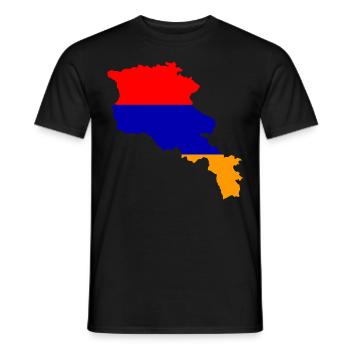 Armenia flag map flag - Men's T-Shirt - black - Front - AI Model Male 178 light (178cm)