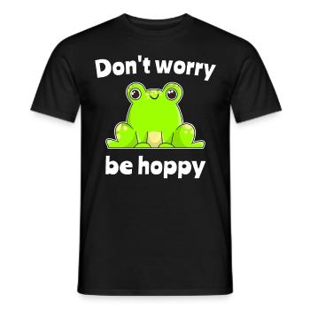 Lustiger Frosch Worry Hoppy Frogs - Männer T-Shirt - Schwarz - Vorne - AI Model Male 178 light (178cm)