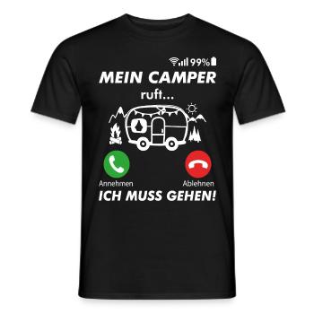 Camping Camper Campen anrufen - Männer T-Shirt - Schwarz - Vorne - AI Model Male 178 light (178cm)