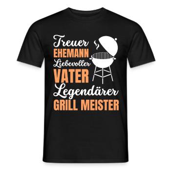 Ehemann Vater Papa Grillmeister BBQ Held Legende - Männer T-Shirt - Schwarz - Vorne - AI Model Male 178 light (178cm)