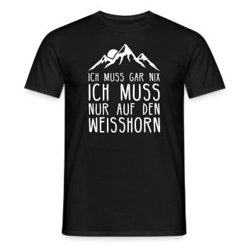 Weisshorn I Berg in der Schweiz für Wanderer - Männer T-Shirt - Schwarz - Vorne - AI Model Male 178 light (178cm)