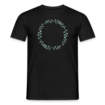Eucalyptus Flower Wreath I Team Bridal Wedding Boho - Men's T-Shirt - black - Front - AI Model Male 178 light (178cm)