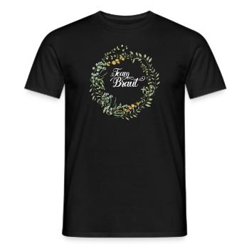 Team Braut I Blumenkranz Hochzeit Boho Stil - Männer T-Shirt - Schwarz - Vorne - AI Model Male 178 light (178cm)