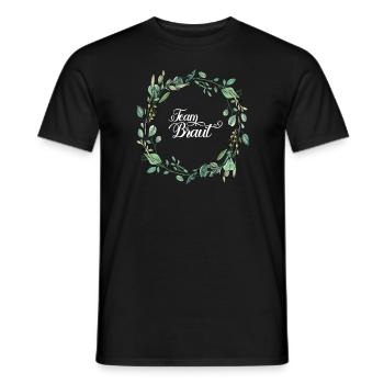 Team Braut I Blumenkranz Hochzeit Boho Stil - Männer T-Shirt - Schwarz - Vorne - AI Model Male 178 light (178cm)