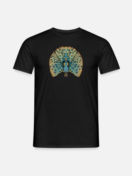 Pfau I Pfauenauge Peacock Motiv mit Pfauenfeder - Männer T-Shirt - Schwarz