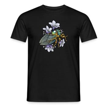Zikade I Insektenforscher Insekten Motiv für - Männer T-Shirt - Schwarz - Vorne - AI Model Male 178 light (178cm)