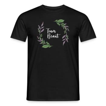 Lavender I Team Bride Flower Wreath Wedding Boho - Men's T-Shirt - black - Front - AI Model Male 178 light (178cm)