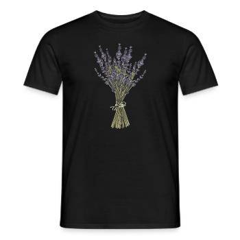 Lavender I Team Bride Flower Wreath Wedding Boho - Men's T-Shirt - black - Front - AI Model Male 178 light (178cm)