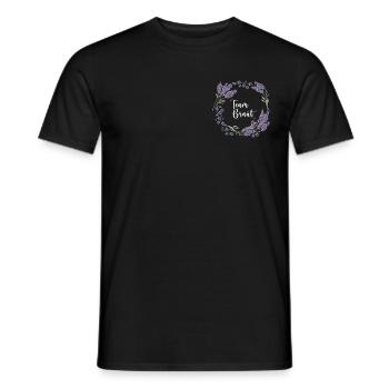 Lavender I Team Bride Flower Wreath Wedding Boho - Men's T-Shirt - black - Front - AI Model Male 178 light (178cm)