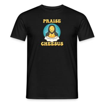 Jesus Christ Cheese Church Christianity Religion - Men's T-Shirt - black - Front - AI Model Male 178 light (178cm)