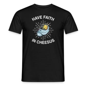 Jésus-Christ Fromage Église Christianisme Religion - T-shirt homme - noir - Devant - AI Model Male 178 light (178cm)