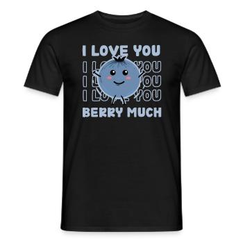 Blaubeere Heidelbeere Strauch Wald Waldfrucht - Männer T-Shirt - Schwarz - Vorne - AI Model Male 178 light (178cm)