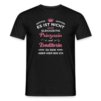 Prinzessin und Konditorin I I Backstube Bäckerei - Männer T-Shirt - Schwarz - Vorne - AI Model Male 178 light (178cm)