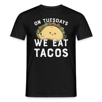 Taco Mexican Food Mexico Tortilla Burrito - Men's T-Shirt - black - Front - AI Model Male 178 light (178cm)