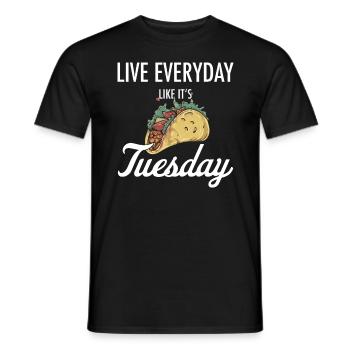 Taco Mexican Food Mexico Tortilla Burrito - Men's T-Shirt - black - Front - AI Model Male 178 light (178cm)
