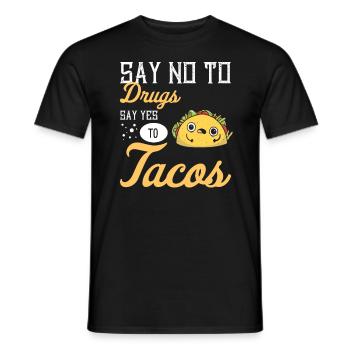 Taco Mexican Food Mexico Tortilla Burrito - Men's T-Shirt - black - Front - AI Model Male 178 light (178cm)
