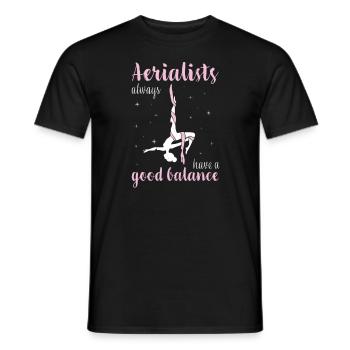 Aerial Silks I acrobatics dancer yoga design for - Men's T-Shirt - black - Front - AI Model Male 178 light (178cm)