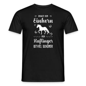 Haflinger I Pony Pferde Spruch Motiv für Reiterin - Männer T-Shirt - Schwarz - Vorne - AI Model Male 178 light (178cm)