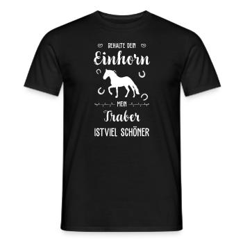 Traber I Pony Pferde Spruch Motiv für Reiterin - Männer T-Shirt - Schwarz - Vorne - AI Model Male 178 light (178cm)