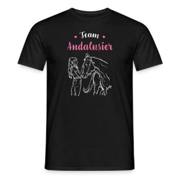 Andalou I Poney Cheval Dicton Motif pour Cavalier - T-shirt homme - noir - Devant - AI Model Male 178 light (178cm)
