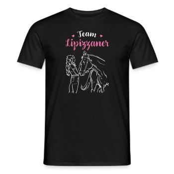 Lipizzan I Pony Horse Dictant Motif pour cavalier - T-shirt homme - noir - Devant - AI Model Male 178 light (178cm)