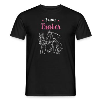 Traber I Pony Horse Saying Motif pour cavalier - T-shirt homme - noir - Devant - AI Model Male 178 light (178cm)