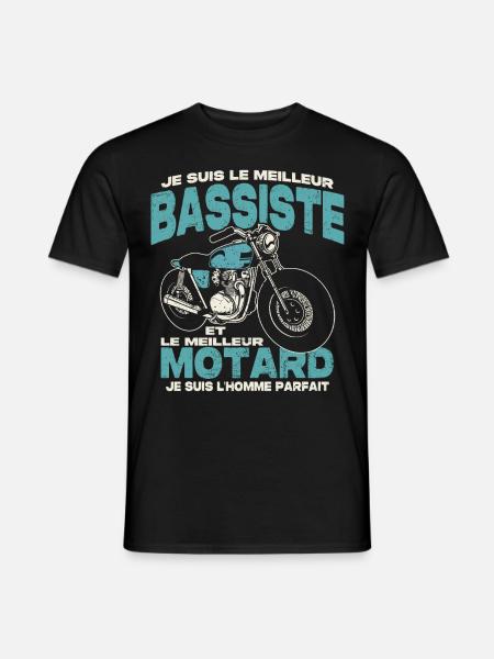 Le meilleur bassiste et le meilleur motard - T-shirt homme - noir