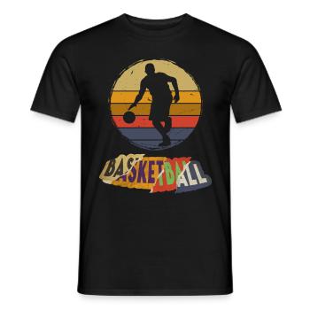 Basketball Basketballspieler Spieler Vintage Retro - Männer T-Shirt - Schwarz - Vorne - AI Model Male 178 light (178cm)