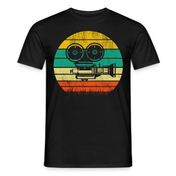 Retro Kamera Film Kino - Männer T-Shirt - Schwarz - Vorne - AI Model Male 178 light (178cm)