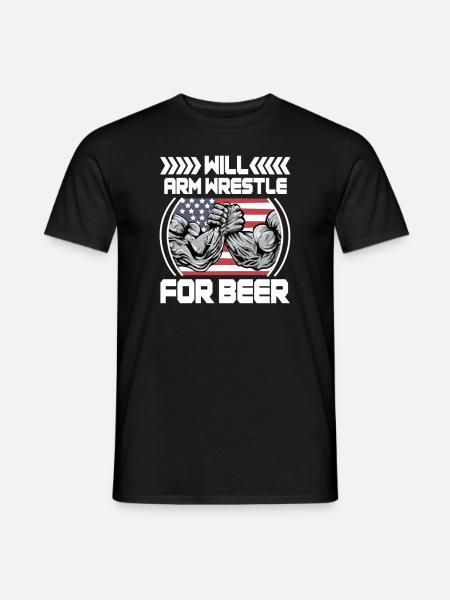 Armworstelboom kappen krachttraining Armwrestling - Heren T-shirt - zwart
