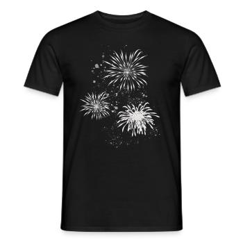 Fireworks,Rockets,Stars,New Year's Eve,Graffiti - Men's T-Shirt - black - Front - AI Model Male 178 light (178cm)