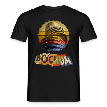 Bochum Deutschland Stadt Skyline Vintage Retro - Männer T-Shirt - Schwarz - Vorne - AI Model Male 178 light (178cm)