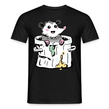 Opossum im Müll - Männer T-Shirt - Schwarz - Vorne - AI Model Male 178 light (178cm)