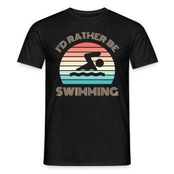 JE PRÉFÈRE NAGER NAGER Dire rétro - T-shirt homme - noir - Devant - AI Model Male 178 light (178cm)